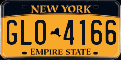 NY license plate GLO4166
