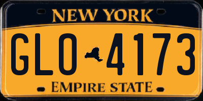 NY license plate GLO4173