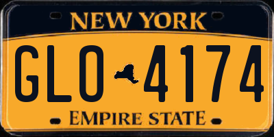 NY license plate GLO4174