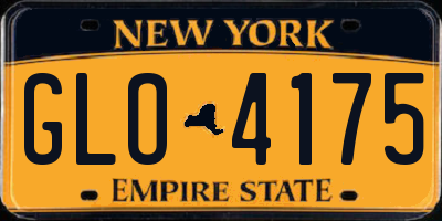 NY license plate GLO4175