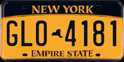 NY license plate GLO4181