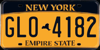 NY license plate GLO4182