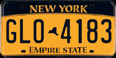 NY license plate GLO4183