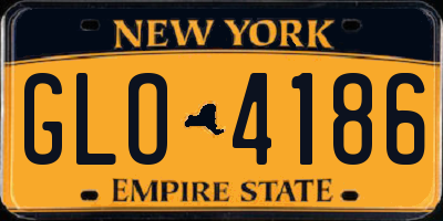 NY license plate GLO4186