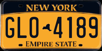 NY license plate GLO4189