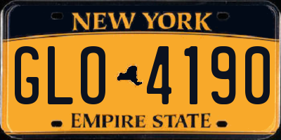 NY license plate GLO4190