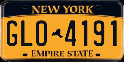 NY license plate GLO4191