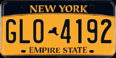 NY license plate GLO4192