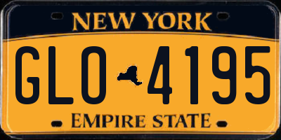 NY license plate GLO4195