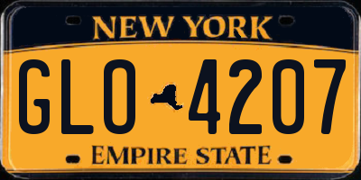NY license plate GLO4207