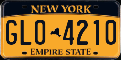 NY license plate GLO4210