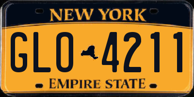 NY license plate GLO4211