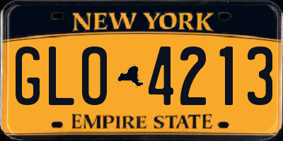 NY license plate GLO4213