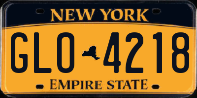 NY license plate GLO4218