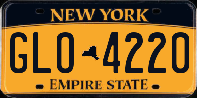 NY license plate GLO4220