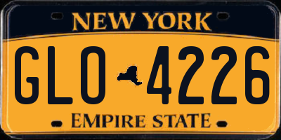 NY license plate GLO4226