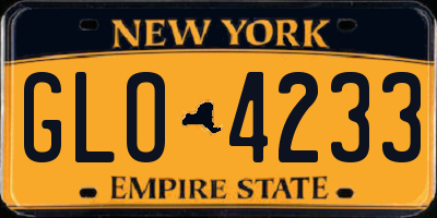 NY license plate GLO4233