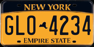 NY license plate GLO4234