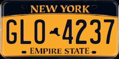NY license plate GLO4237
