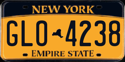 NY license plate GLO4238