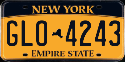 NY license plate GLO4243
