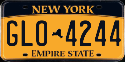 NY license plate GLO4244