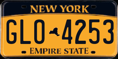 NY license plate GLO4253