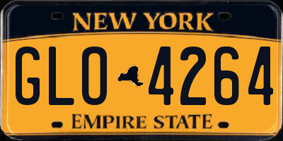 NY license plate GLO4264