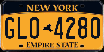NY license plate GLO4280