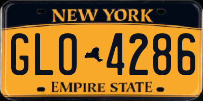NY license plate GLO4286