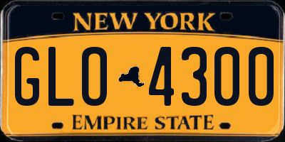 NY license plate GLO4300