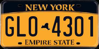 NY license plate GLO4301