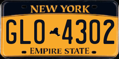 NY license plate GLO4302