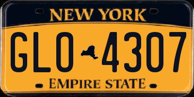 NY license plate GLO4307