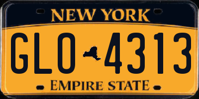 NY license plate GLO4313