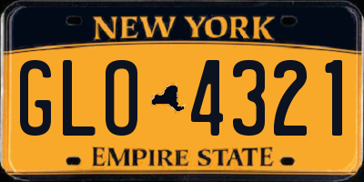 NY license plate GLO4321