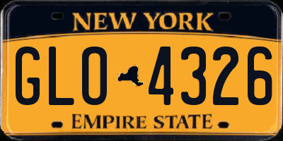 NY license plate GLO4326