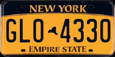 NY license plate GLO4330