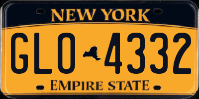 NY license plate GLO4332