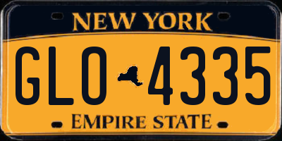 NY license plate GLO4335