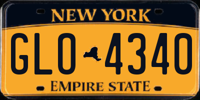NY license plate GLO4340
