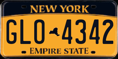 NY license plate GLO4342
