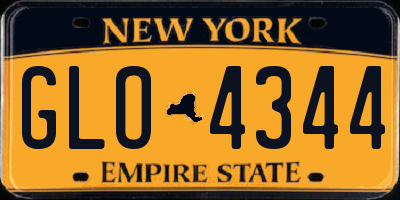 NY license plate GLO4344