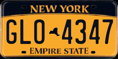 NY license plate GLO4347