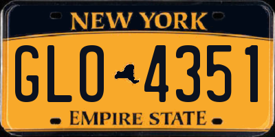 NY license plate GLO4351