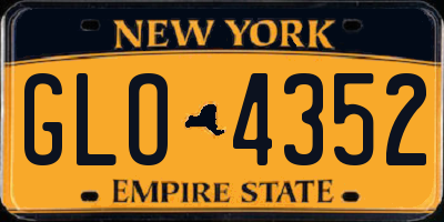NY license plate GLO4352
