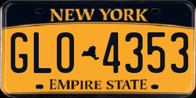 NY license plate GLO4353