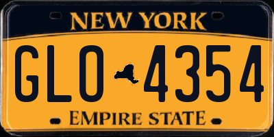 NY license plate GLO4354