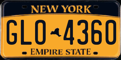 NY license plate GLO4360