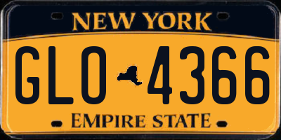 NY license plate GLO4366